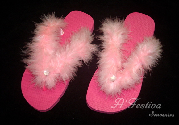 Chinelo Pluma Rosa