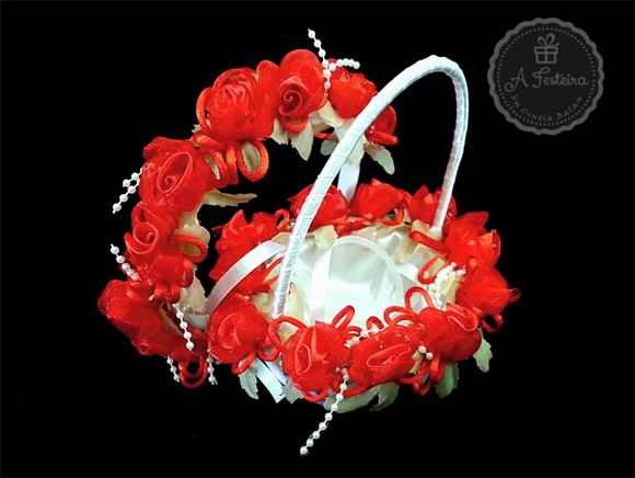 Conjunto Dama de Honra Flor Vermelha