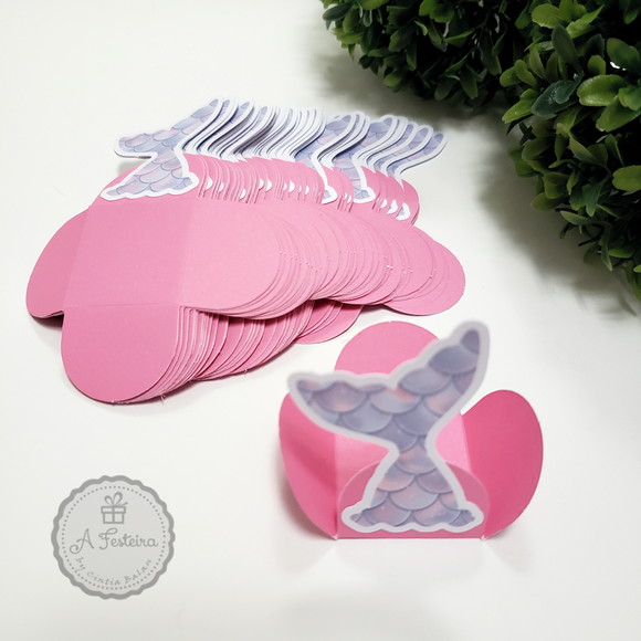 Forminha Sereia Calda Cor de Rosa