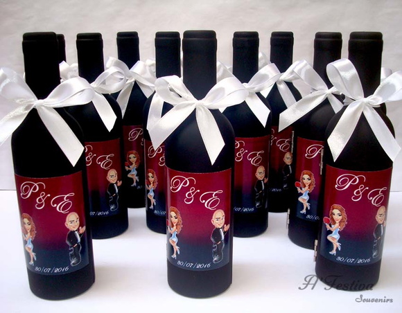 Kit Para Vinho com Caricatura