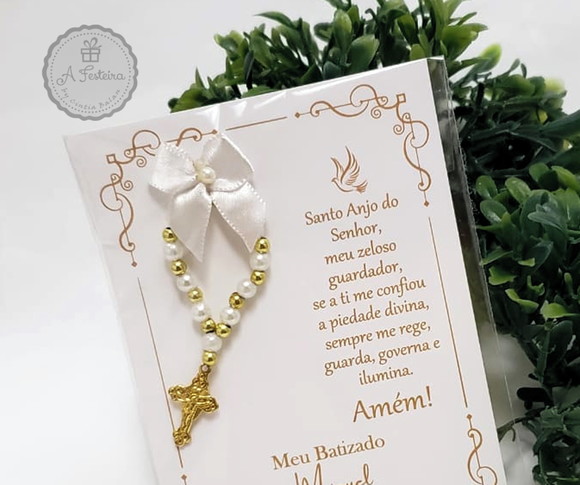 Lembrança Cartão com Tercinho Dourado - Imagem 2
