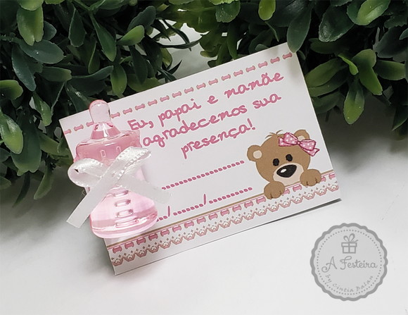 Lembrancinha Mini Mamadeira Cor de Rosa