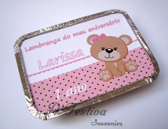 Marmitinha Personalizada Ursa Laço