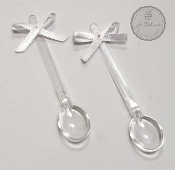 Mini Colher Laço Branco