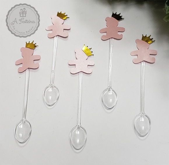 Mini Colher Ursinho Rosa