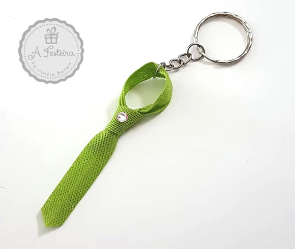 Mini Gravata Chaveiro com Strass