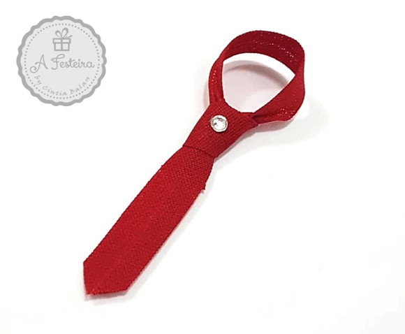 Mini Gravata com Strass e Imã