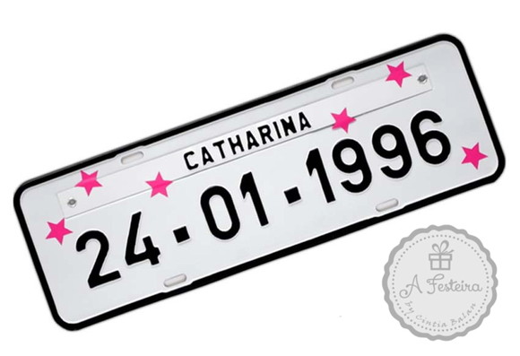 Placa Personalizada Prensada 15 anos Estrelas