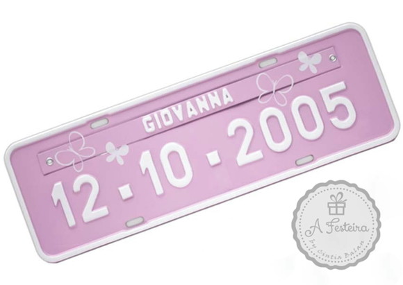 Placa Personalizada Prensada Infantil