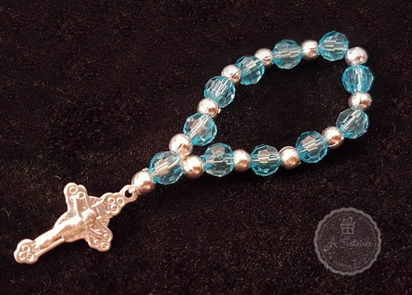 Tercinho Cristal Azul com Prata - Imagem 3