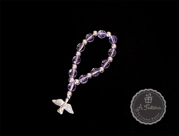 Tercinho Cristal Lilás Espírito Santo Prateado