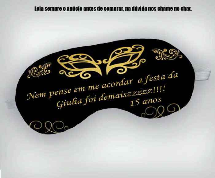 Mascara de Dormir Personalizada para lembrancinhas De 15 Anos - Imagem 3