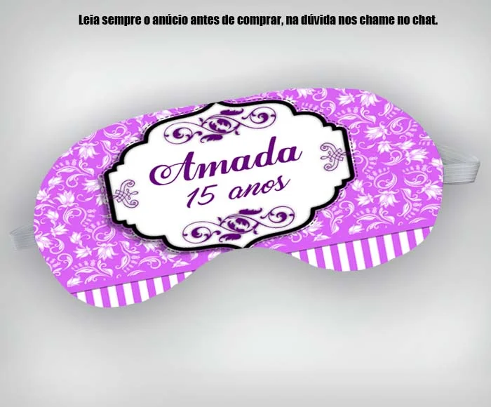 Mascara de Dormir Personalizada para lembrancinhas Debutante 15 Anos - Imagem 7