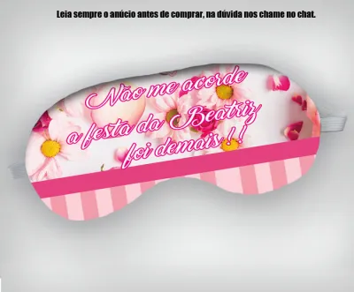Mascara de Dormir Personalizada para lembrancinhas Debutante 15 Anos