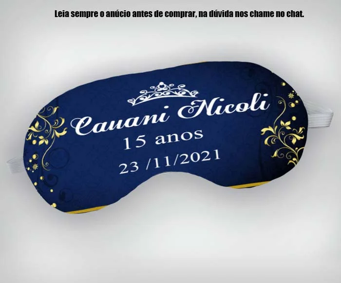 Mascara de Dormir Personalizada para lembrancinhas Debutante 15 Anos - Imagem 8