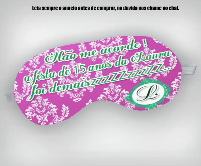 Mascara de Dormir Personalizada para lembrancinhas Debutante 15 Anos - Imagem 4