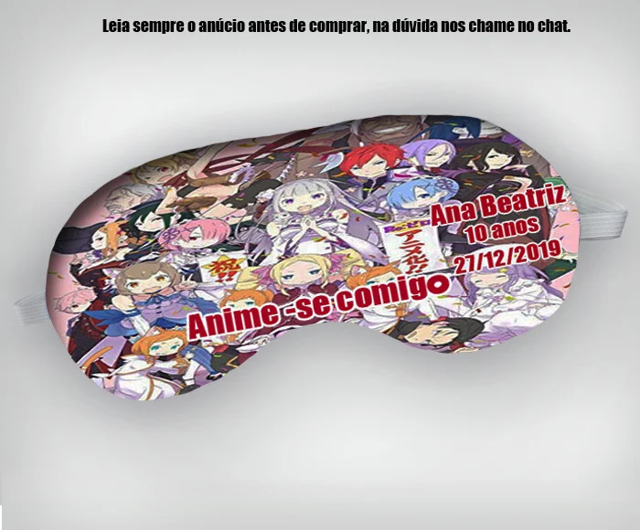 Mascara de Dormir Personalizada para lembrancinhas Anime - Imagem 3
