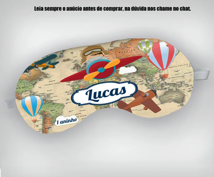 Mascara de Dormir Personalizada para lembrancinhas do Aviador - Imagem 3