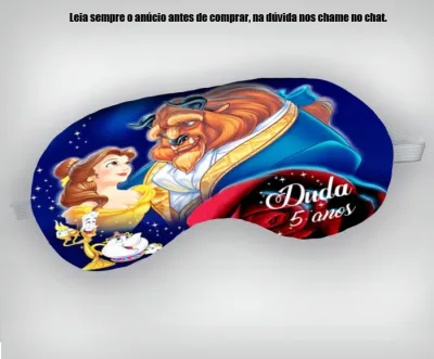 Mascara de Dormir Personalizada para lembrancinhas da Bela e a Fera