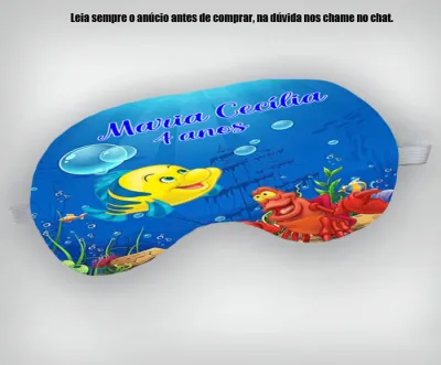 Mascara de Dormir Personalizada para lembrancinhas Linguado e Sebastian