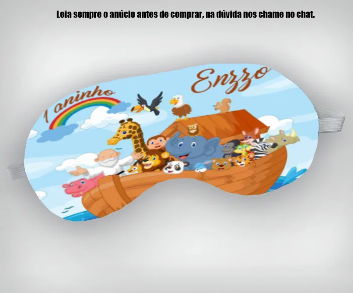 Mascara de Dormir Personalizada para lembrancinhas Arca de Noé - Imagem 2