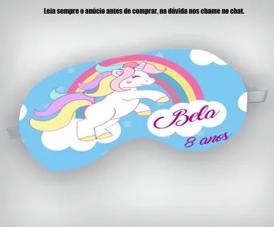 Mascara de Dormir Personalizada para lembrancinhas do Unicornio