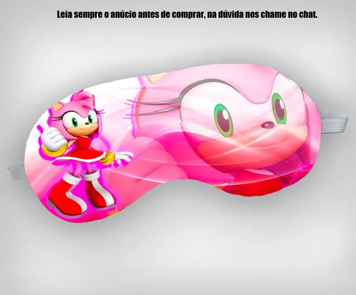 Mascara de Dormir Personalizada para lembrancinhas Amy Rose Sonic - Imagem 2