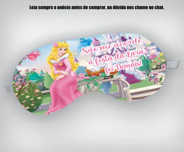 Mascara de Dormir Personalizada para lembrancinhas da Bela Adormecida - Imagem 1