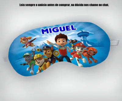 Mascara de Dormir Personalizada para lembrancinhas da Patrulha Canina