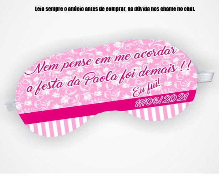Mascara de Dormir Personalizada para lembrancinhas para festa - Imagem 4