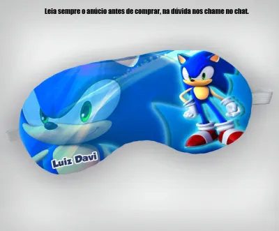 Mascara de Dormir Personalizada para lembrancinhas do Sonic