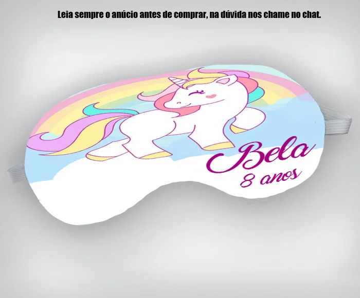 Mascara de Dormir Personalizada para lembrancinhas Unicórnio - Imagem 3
