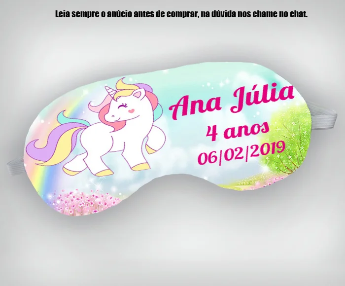 Mascara de Dormir Personalizada para lembrancinhas Unicórnio - Imagem 4