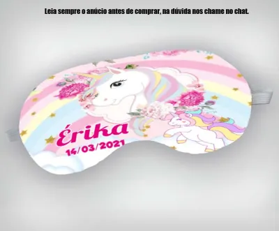 Mascara de Dormir Personalizada para lembrancinhas Unicórnio