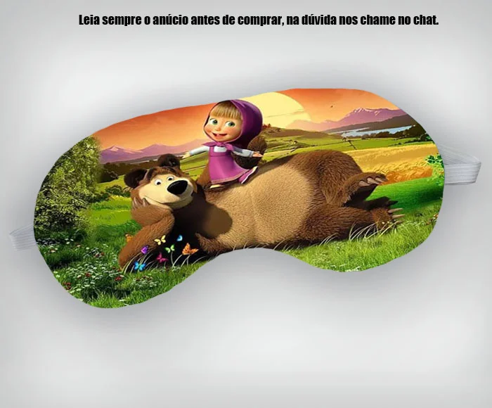 Mascara de Dormir Personalizada para lembrancinhas da Marsha e O Urso - Imagem 2
