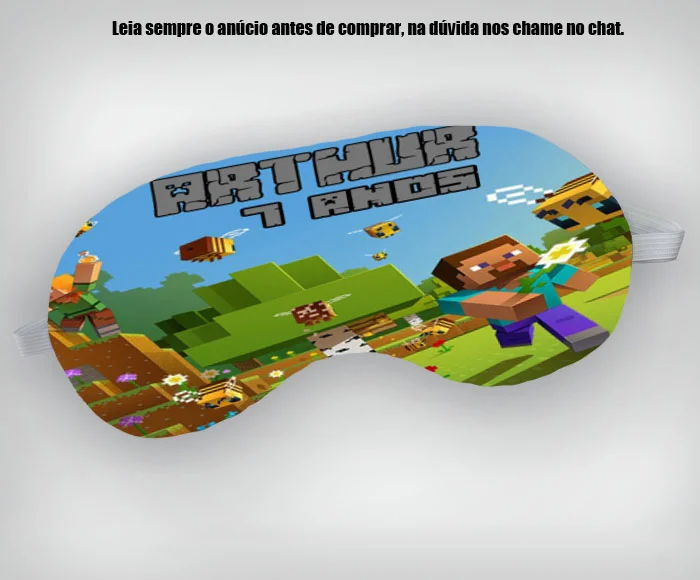 Mascara de Dormir Personalizada para lembrancinhas do Minecraft - Imagem 2