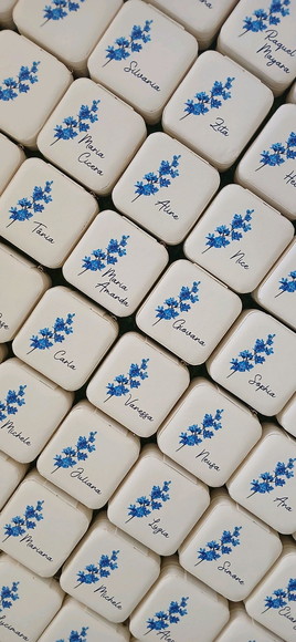 Porta-joias Personalizado Azul Floral - Imagem 3
