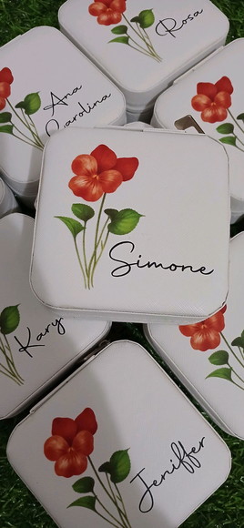 Porta Joia Personalizado Boho Chic Terracota Madrinhas Mães - Imagem 3