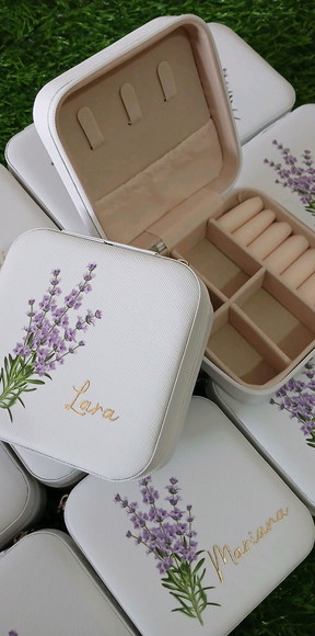 Porta Joias Personalizado Lavanda Presente para Madrinhas
