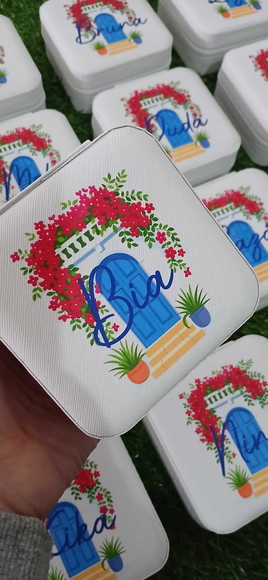 Porta Joias Personalizado Tema Mediterrâneo com Nome
