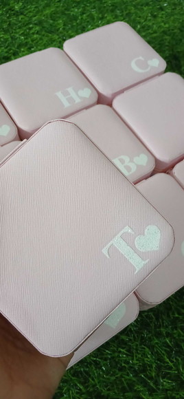 Porta Joias Personalizado Iniciais Rosa Madrinha 15 Anos