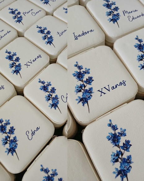 Porta Joia Personalizado Azul 15 Anos Xv Anos - Imagem 3