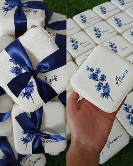 Porta Joia Personalizado Azul 15 Anos Xv Anos - Imagem 4