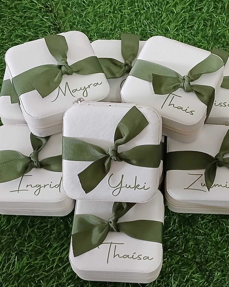 Porta Joia Personalizado Verde Oliva Madrinha Brinde 15 Anos