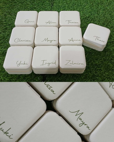 Porta Joia Personalizado Verde Oliva Madrinha Brinde 15 Anos - Imagem 4