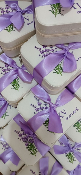 Porta-joias Personalizado 15 Anos Lembrança Floral Lavanda - Imagem 4