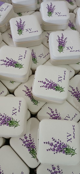 Porta-joias Personalizado 15 Anos Lembrança Floral Lavanda - Imagem 5