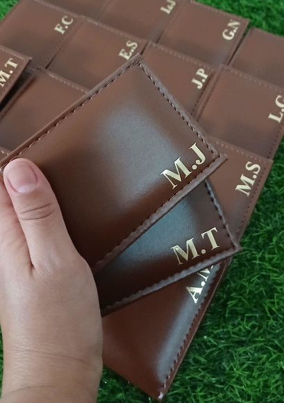 Carteira de Couro Personalizada Padrinhos Pais Homens Mini - Imagem 2