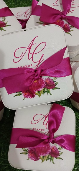 Porta Joias Personalizado Xv Anos Florido Aniversário - Imagem 2
