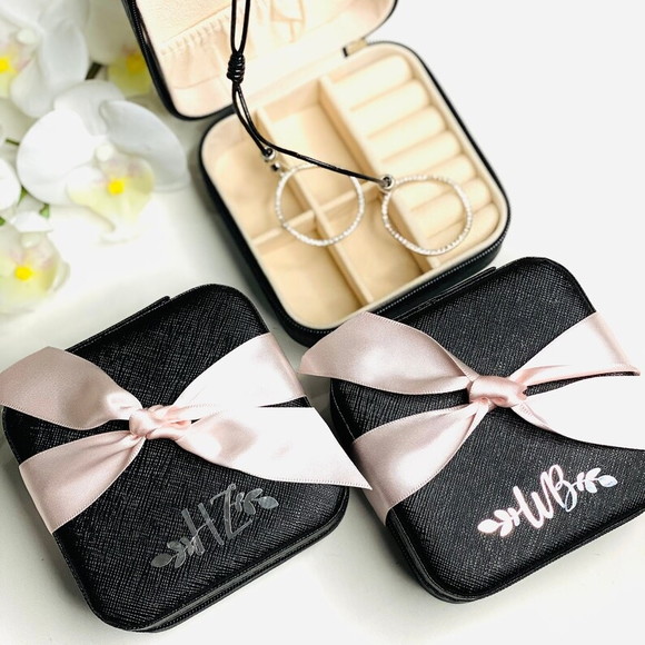 Porta Joia Preto Personalizado Caixa Madrinhas Mães
